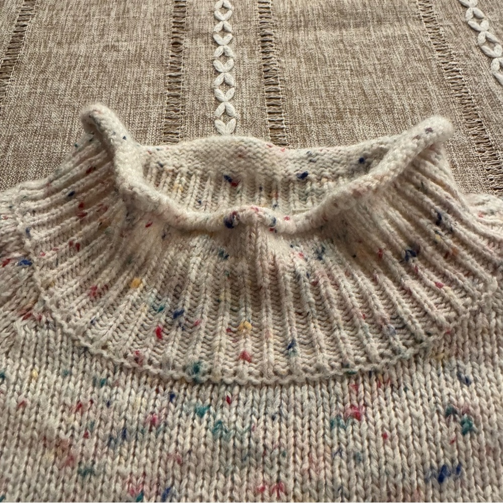 Vintage Stefano International‎ Speckled Knit Sweater with Floral Hem Size M - Picture 4 of 5